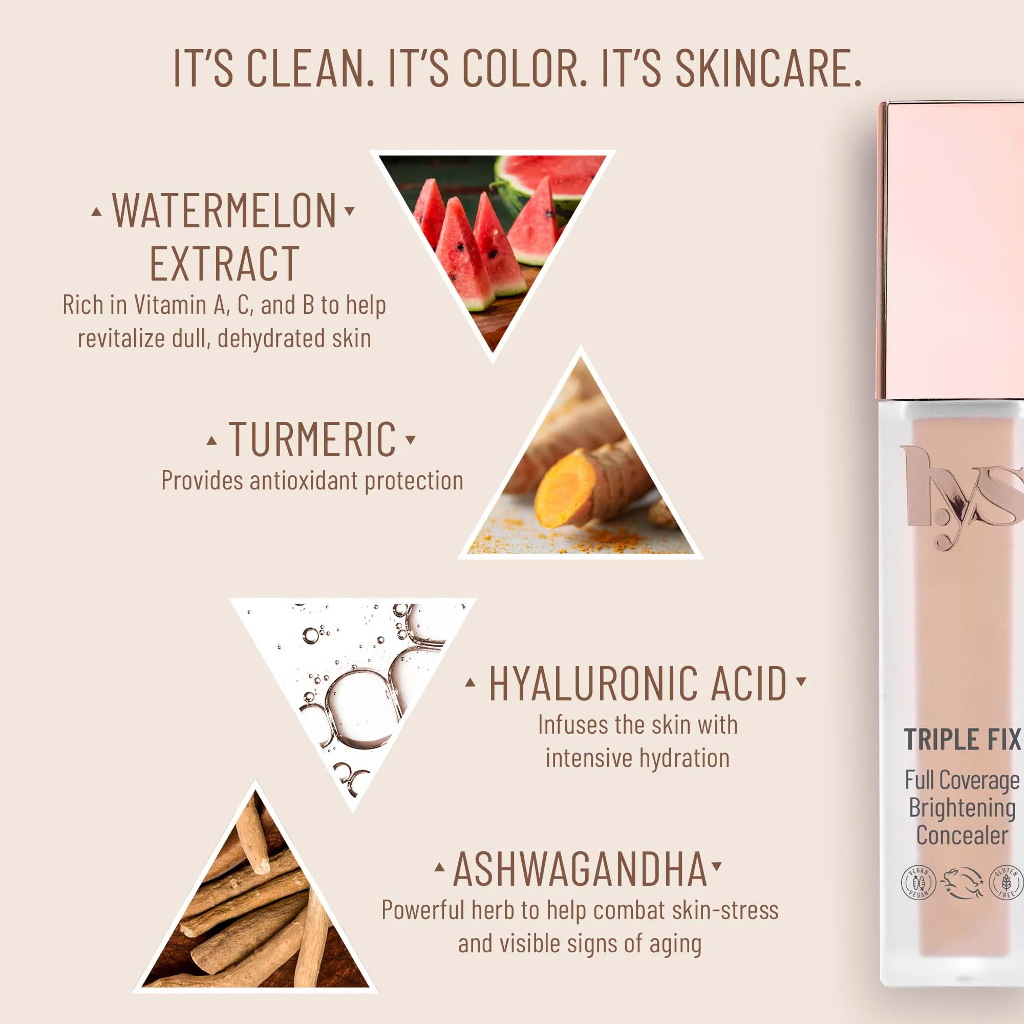 Triple Fix Full Coverage Brightening Concealer with Hyaluronic Acid + Turmeric + Ashwagandha - Image 125