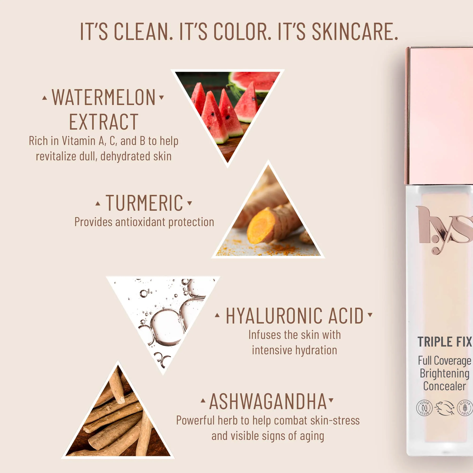 Triple Fix Full Coverage Brightening Concealer with Hyaluronic Acid + Turmeric + Ashwagandha - Image 153