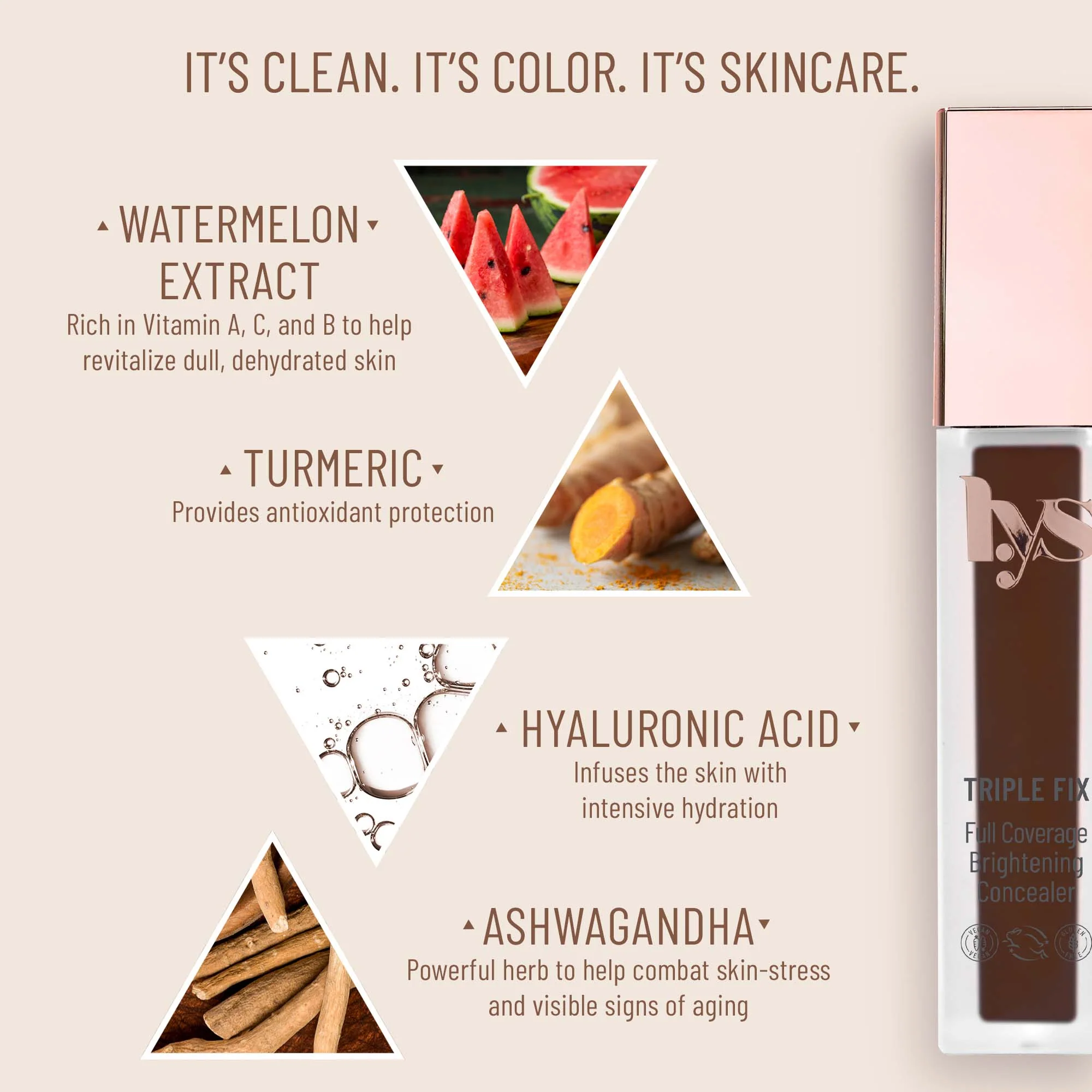 Triple Fix Full Coverage Brightening Concealer with Hyaluronic Acid + Turmeric + Ashwagandha - Image 7