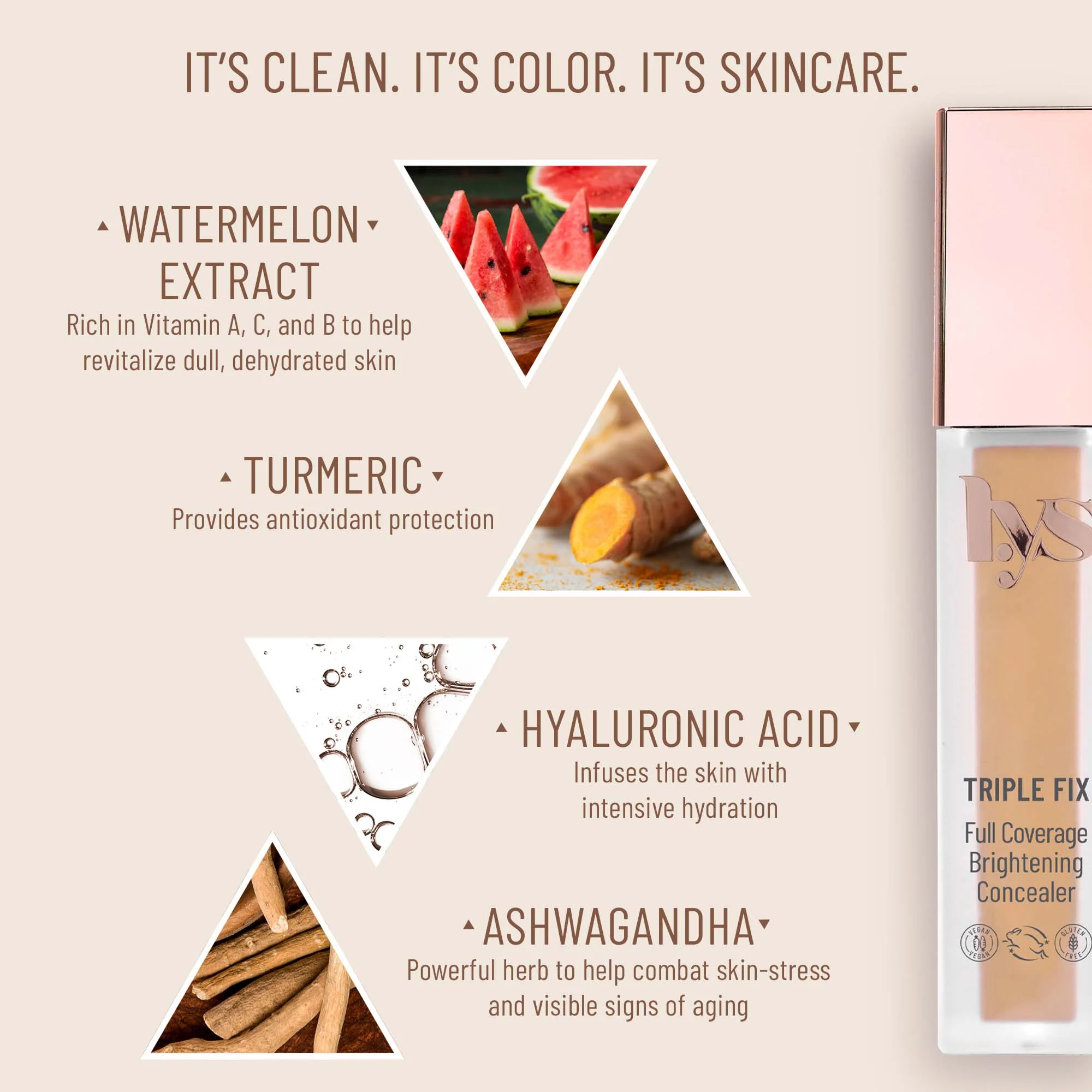 Triple Fix Full Coverage Brightening Concealer with Hyaluronic Acid + Turmeric + Ashwagandha - Image 76